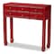 Baxton Studio Red Finished Wood Bronze Finished Accents 6-Drawer Console Table 148-8192 - alternate 1